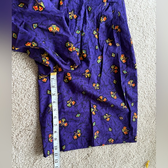 Women’s Vintage 80s Retro Y2K High Waist Floral Pattern Purple Short Size 4(27) - Picture 16 of 16